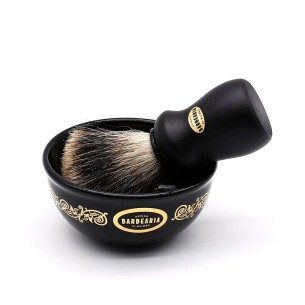 Pamatuf din par de bursuc si maner din lemn de frasin Antiga Barbearia