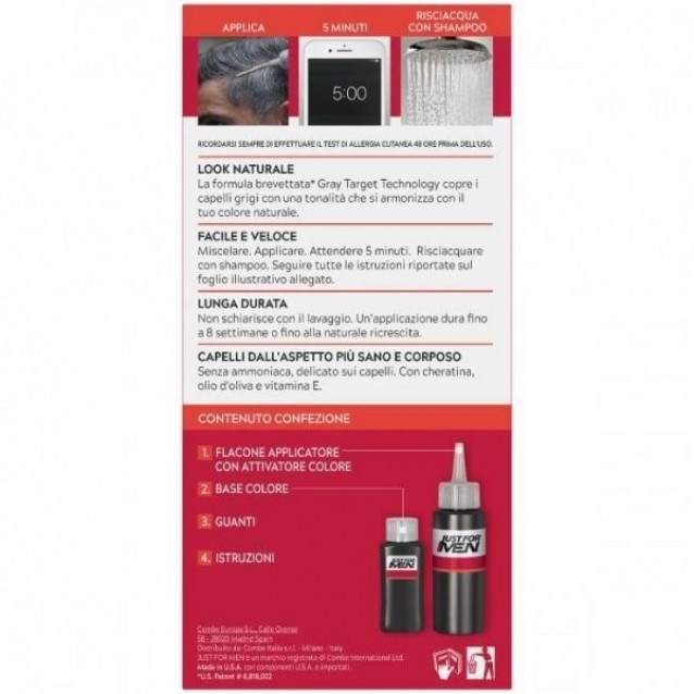 Sampon Colorant Par Barbati Just For Men H-30 Castaniu – Acoperire Fire Albe 