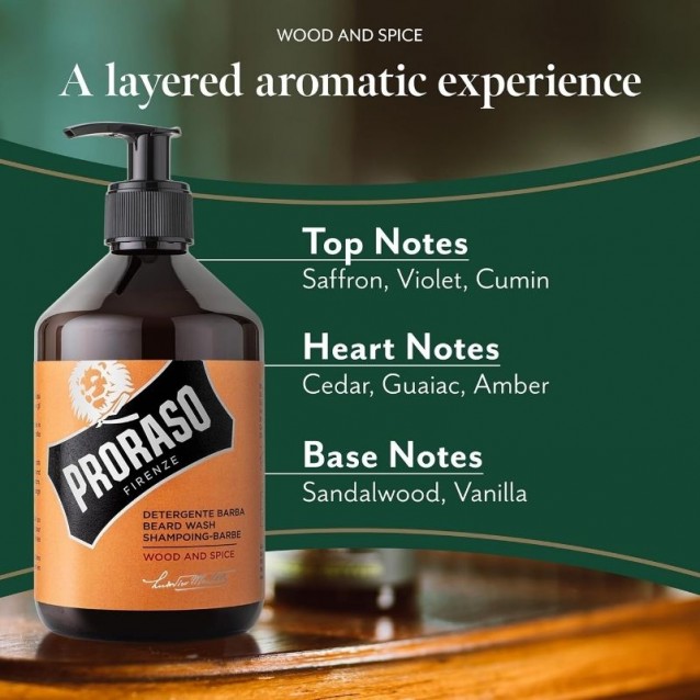Sampon pentru barba Proraso Wood and Spice 500 ml -