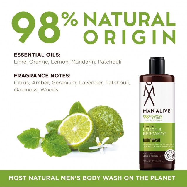 Gel de dus Man Alive Lemon & Bergamot -