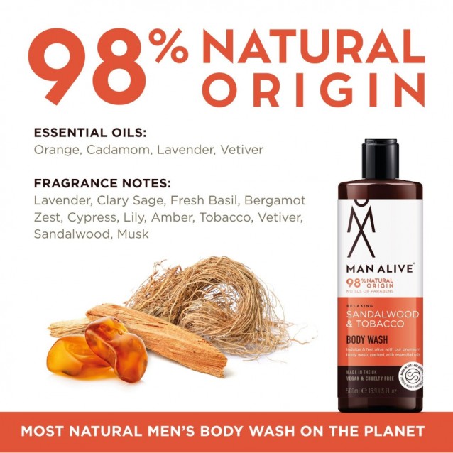 Gel de dus Man Alive Sandalwood & Tobacco -