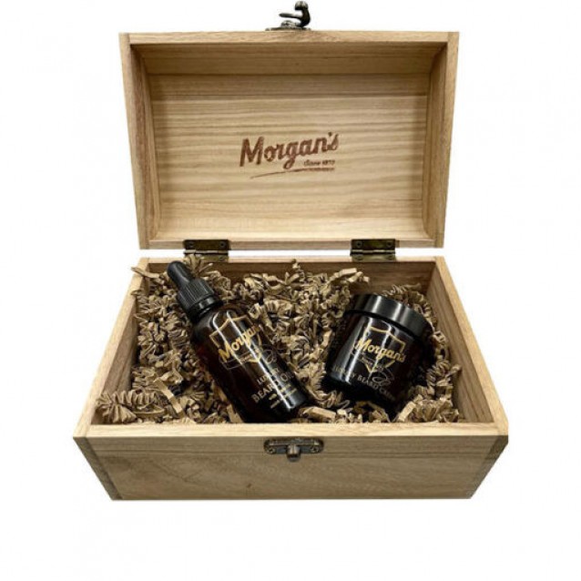 Set ingrijire barba Morgans Wooden Luxury Beard Chest Set ingrijire barba Morgans Wooden Luxury Beard Chest