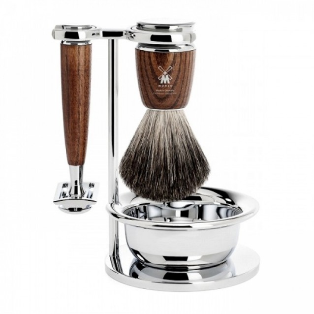 Set cadou pentru barbierit Muehle Rytmo din lemn de frasin S81H220SSR Set cadou pentru barbierit Muehle Rytmo din lemn de frasin S81H220SSR