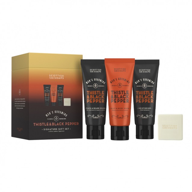 Set cadou Scottish Fine Soaps Thistle & Black Pepper Luxurious Gift Set - The Scottish Fine Soaps Company