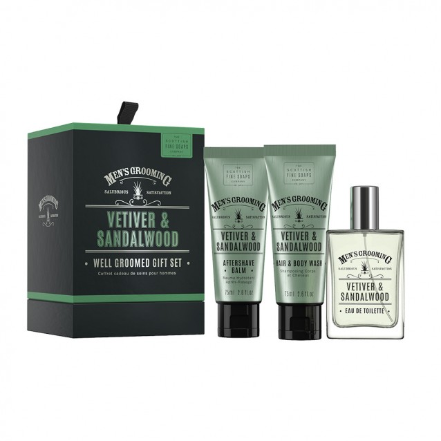Set cadou Well Groomed Scottish Fine Soaps Vetiver & Sandalwood - The Scottish Fine Soaps Company