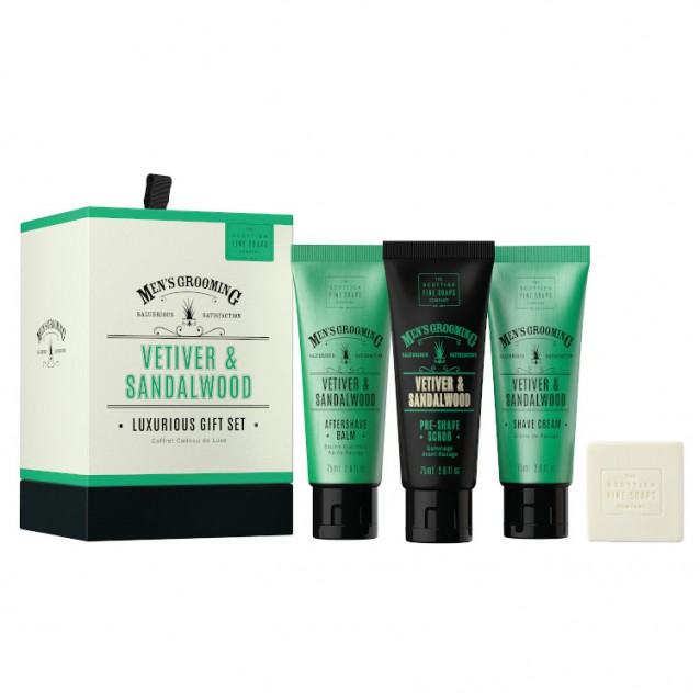 Set pentru barbierit Scottish Fine Soaps Company Vetiver & Sandalwood - The Scottish Fine Soaps Company Set pentru barbierit Scottish Fine Soaps Company Vetiver & Sandalwood - The Scottish Fine Soaps Company